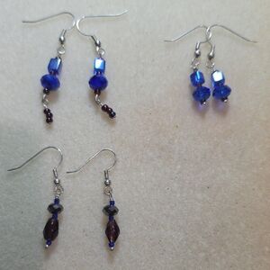 Elegant Blue and Silver Dangle Earrings